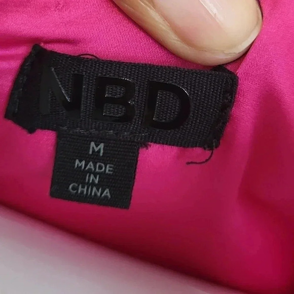 NBD Alexis Surplice Front Lined Barbie core Mini Dress in Magenta(M) - Picture 10 of 12